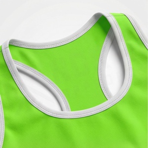 Women's 2 Piece Sports Set Green Solid High Waist Shorts and Racerback Crop Top Quick Dry Knitted Activewear Spring Summer Wear - Product Image 4