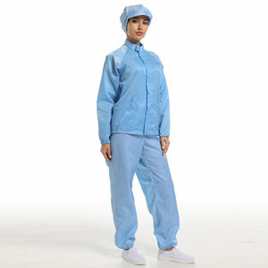 Chaqueta Reutilizable y Lavable para Cuarto Limpio, Uniforme Antiestático de Poliéster y Fibra de Carbono para Taller de Alimentos, Batas ESD - Product Image 1