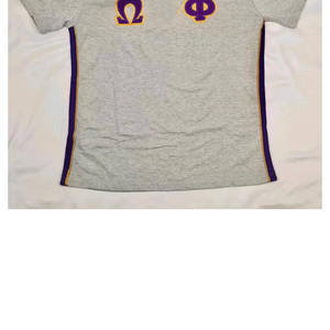 T-shirt Ringer en Chenille Omega pour Homme, Vêtements de Fraternité Personnalisés Greek Life, Écologique, Anti-UV, 100% Coton, Manches Courtes, Respirant - Product Image 4