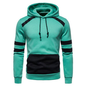 เสื้อฮู้ดดี้ผ้าหนาคุณภาพสูง ดีไซน์สีตัดกัน พร้อมโลโก้สีพื้นและเชือกผูกแบบมีเส้นขอบ - Product Image 2