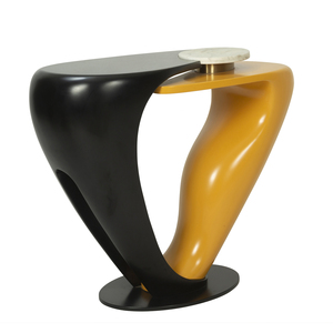 Modern Resin <b>Console</b> Table with Marble Top Accent Living Room Furniture Leg Base Stable Design for Apartment and Hotel Use - Product Image 3