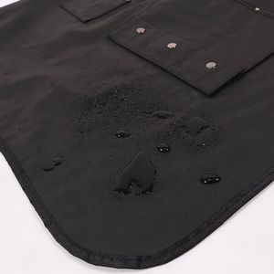 CHANGRONG Custom <b>Black</b> Leather Waterproof Cotton Canvas Beauty Salon Bib <b>Apron</b> Sleeveless Style with Pockets - Product Image 2