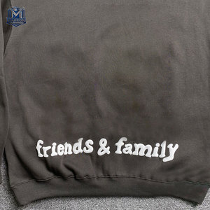 Hoodies à capuche en coton mélangé à impression en relief, les plus vendus, pour l'hiver, couleur unie personnalisée - Product Image 5