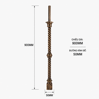 Balustre d'escalier moderne en fer forgé décoratif, barre torsadée solide, finition bronze antique, résistant à l'eau, pour extérieur, villa, hôtel