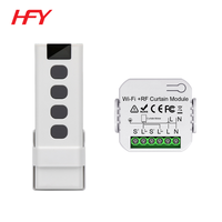 Module d'interrupteur de rideau WiFi RF universel 315/433,92 MHz en plastique, portée 100 m, télécommande sans fil 4 boutons pour maison intelligente et LED
