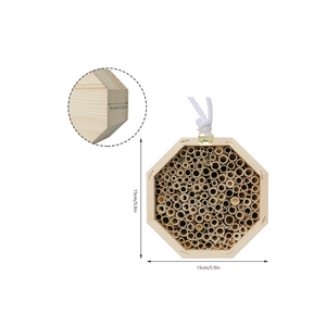 Maison pour abeilles naturelle, hôtel à insectes écologique, abri en bois pour abeilles, pour la pollinisation du jardin et la décoration extérieure - Product Image 6