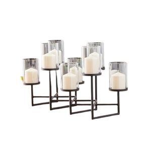 Minimalist Round Metal Candle Holder Matte <b>Black</b> Wire Candlestick Creative Hollow Out Iron <b>Lantern</b> for Living Room Decor - Product Image 4