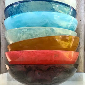 Bol en résine de qualité supérieure, dernier design, best-seller, couleur verte, bol profond pour aliments et desserts, salades, riz, fruits - Product Image 1