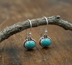 Natural Turquoise <b>Dangle</b> <b>Earrings</b> 925 Sterling Silver Rose <b>Gold</b> Yellow <b>Gold</b> Plated Handmade Boho Gemstone Hook <b>Earrings</b> for Mom - Product Image 2
