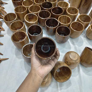 Taza de Madera de Primera Calidad 100% para Cerveza, Agua, Leche, para Uso en el Hogar y Restaurantes, Taza de Madera Pulida de Lujo para Café y Té a Bajo Precio - Product Image 2