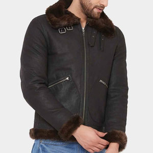 Most Popular Style Winter Collection <b>Shearling</b> Leather <b>Jacket</b> Fully Customized Great Personality <b>Men's</b> Faux Fur Leather <b>Jacket</b> - Product Image 5