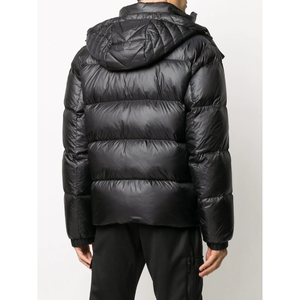 Custom Loose Fit Waterproof Breathable Plus Size Winter Warm Reversible Zipper Bubble Hooded Shiny Puffer Jacket - Product Image 4