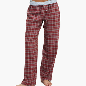 Custom Label Women's Cotton Plaid Pajama <b>Pant</b> Femme Breathable <b>Lounge</b> Trousers Wholesale Home Wear Women Flannel Wide Leg <b>Pants</b> - Product Image 2