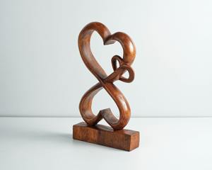 Escultura de Madera en Forma de Corazón Hecha a Mano, Love Blossoms, Perfecta para Decoración del Hogar, Centro de Mesa, Exhibición en Estantes y Regalo Romántico - Product Image 2
