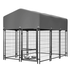 Caseta para Perros Resistente con Techo para Exteriores, 4.23 x 5.82 x 4.83, Recinto de Alambre Soldado, Cubierta Impermeable Resistente a los Rayos UV, Jaula para Mascotas - Product Image 1