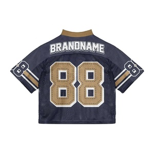 Maillot de football américain rétro personnalisé 2026 100 % polyester, impression par transfert thermique, maille respirante, grandes tailles, été/printemps - Product Image 6