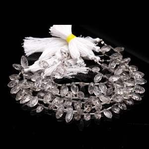 Cuentas facetadas de cuarzo natural con puntos, forma marquesa, perforadas lateralmente, 7x12-8x13MM, hilo para fabricación de joyas, a granel - Product Image 5