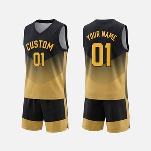 Ensemble d'uniformes de basketball personnalisés par sublimation, dégradé rouge et blanc, maillot sans manches en maille à col en V, short, unisexe adulte, toutes saisons - Product Image 2