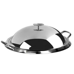 Cloche alimentaire ronde en acier inoxydable, couvercle en métal pour la cuisine, la table, la restauration, avec couvercle. - Product Image 3