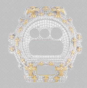 Montre personnalisée compatible DW6900, boîtier en métal serti de pierres, acier inoxydable, design de luxe, style DW6900, montre modifiée personnalisée - Product Image 6