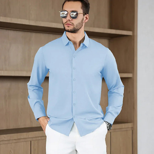 Tenues de bureau décontractées pour hommes, automne, formelles, deux pièces, chemise à manches courtes unie, pantalon long, haute qualité - Product Image 1