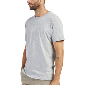 Camiseta de Algodón Gris para Hombre, Manga Corta, Cuello Redondo, Corte Regular, Estilo Casual, Color Sólido, Diseño Liso - Product Image 3