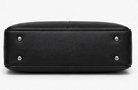 Gravs - Maletín Grande de Cuero Genuino Negro para Portátil, Estilo Retro, para Oficina, Trabajo Diario, Impermeable, Duradero y Elegante