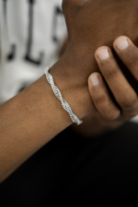 <b>Mens</b> 925 <b>Silver</b> Moissanite Baguette Cut Tennis Bracelet Luxury Sparkling Jewellery Elegant Flexible Design <b>For</b> <b>Men</b> - Product Image 1