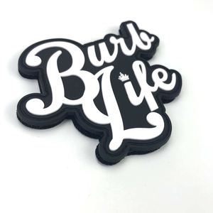แผ่นยางปักลาย Barb Life 3 มิติ แบบติดตีนตุ๊กแก รูปทรงไม่สม่ำเสมอ สีดำขาว สำหรับหมวก กระเป๋า และของตกแต่งบ้าน - Product Image 3