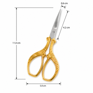 Ciseaux de couture à manche en métal doré, lame en acier inoxydable, outils de bricolage et de beauté, petite taille, OEM MANAN INSTRUMENTS - Product Image 2
