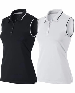 Hot <b>Sale</b> Women's Sleeveless Casual Golf <b>for</b> Shirts Turn Collar Slim Fit Green Color Button Breathable Eco-Friendly Quick Dry - Product Image 1