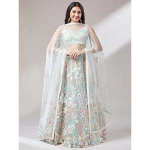 Astonishing Pista Green Sequins Net <b>Wedding</b> <b>Dresses</b> Lehenga Choli in Elegant Pista Green with Intricate Sequins Detail - Product Image 2