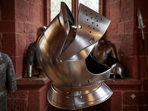 Casco de Caballero Medieval Armet, Hecho a Mano, Plateado, de Acero Pulido, Personalizable para Reenactment, Cosplay y Coleccionistas - Product Image 4