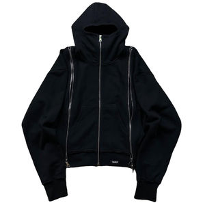 Conjunto de Sudadera con Capucha y Pantalones Acampanados de Alta Calidad para Hombre, Estilo Hip Hop, con Triple Cremallera y Remaches, para Invierno, 100% Personalizable - Product Image 3