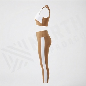 Womens Yoga Set Solid Customized Color Latest Design Gym Fitness Activewear Wholesale Workout Clothing <b>Low</b> MOQ Trend - Product Image 3