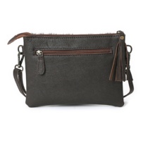 Tas Selempang Kulit Sapi Buatan Tangan Gaya Bohemian Vintage, Tas Tangan Barat Berukir Turquoise