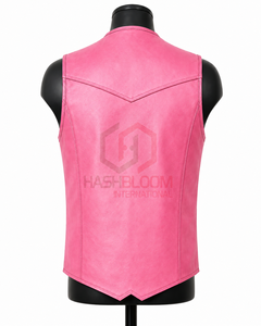 Nuevo Modelo 2025 Chaleco de Hombre de Alta Gama con Cuello en V, Cierre de un Botón, en Mezclilla Negra y Cuero Vacuno Ecológico, Estilo Inglés, para Otoño - Product Image 4
