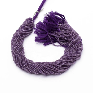 เครื่องประดับลูกปัดอัญมณีทรงกลมสีม่วง2-2.5มม. ปรับขนาดได้ตามธรรมชาติ - Product Image 3