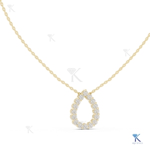 จี้เพชรทรงบริลเลียนต์แบบฝังเพชรเปิดหน้า 14K 18K ทองคำแท้ เครื่องประดับผู้หญิงสุดหรู ของขวัญ ขายส่ง ผู้จัดจำหน่าย B2B - Product Image 1