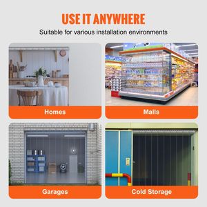 Tenda a Strisce in PVC Trasparente 84 Pollici Altezza x 60 Pollici Larghezza x 0,08 Pollici Spessore, 10 Pezzi, Strisce per Congelatori e Frigoriferi, Finitura Liscia, Per Altre Porte - Product Image 6