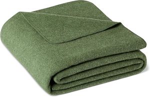 Couverture en laine verte unie, rectangulaire, pliée, style minimaliste, literie toutes saisons, lavable en machine - Product Image 4