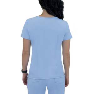 Tenue Médicale Femme Bleu Teal – Ensemble Blouse et Pantalon Col V pour Infirmières et Médecins – Uniforme Hospitalier pour Professionnels de Santé - Product Image 3