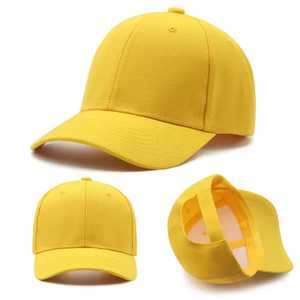 Yellow Cotton Baseball Cap Unisex Adjustable Breathable Casual <b>Hat</b> Spring <b>Summer</b> Style - Product Image 1