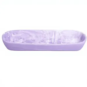 Tazón para Servir Hecho a Mano en Resina Pulida Marrón, Vajilla Decorativa Estilo Wabi-Sabi para Servir Alimentos - Product Image 2