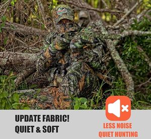 Silent Hunting Clothes for Men Soft Shell Outdoor Hiking <b>Jacket</b> <b>Camo</b> Water Resistant Fleece Hooded Coat with Pockets - Product Image 5