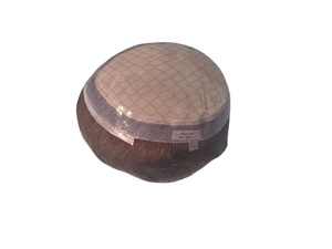 Perruque toupet en soie de haute qualité pour hommes, cheveux indiens Remy, dentelle frontale, vague d'eau, douce et légère - Product Image 5