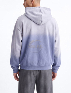 Sweat-shirt à capuche dégradé pour homme, manches longues, poche kangourou, style décontracté streetwear, 100% coton molletonné coupe-vent - Product Image 3
