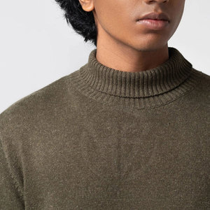 Fashionable Solid Tone Mock <b>Neck</b> Stretch Top with Full Sleeves for Seasonal Wear <b>Men</b> <b>Turtle</b> <b>Neck</b> Shirt - Product Image 4