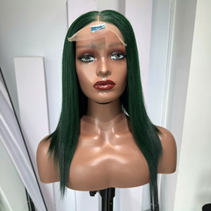 Vente en gros Prix d'usine Cheveux vietnamiens vert foncé double tirage Super perruque courte cheveux de luxe de haute qualité à cuticule alignée - Product Image 2