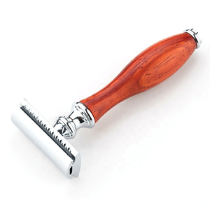 Professional Double Blade Safety Razor Stainless Steel Wooden Handle Reusable Personal Grooming Tool Accessory Wooden for <b>men</b> - Product Image 5